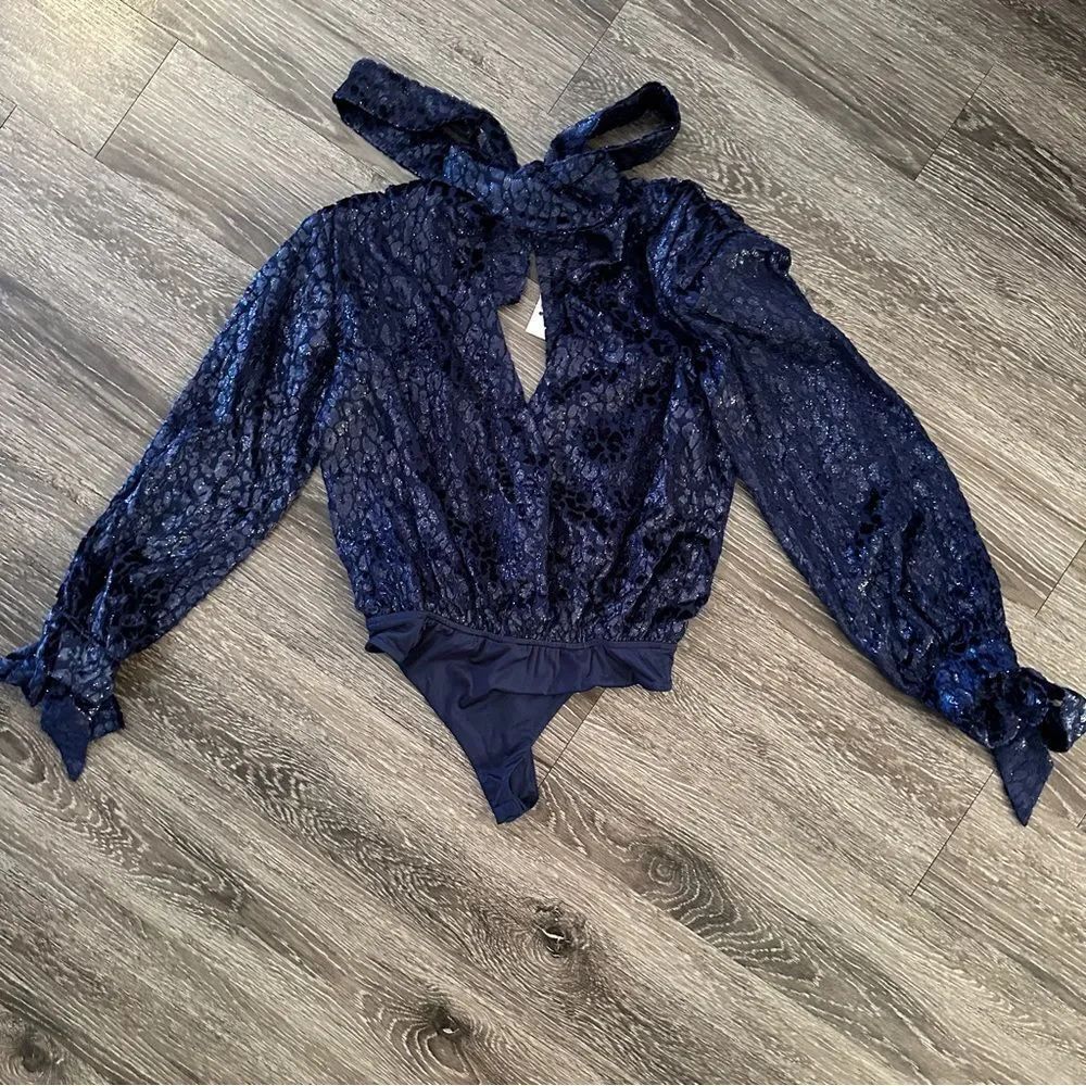 Lovers + Friends Estella Bodysuit in Navy New